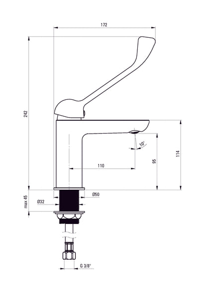 DEANTE Alpinia Waschtischnarmatur mit Clinic-Hebel // Chrom // BGA-020C