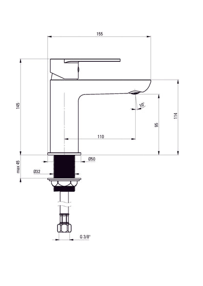 DEANTE Alpinia basin mixer // Nero // BGA-N20M 