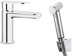 DEANTE Alpinia basin mixer with hand shower // Chrome // BGA-027M