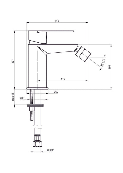 DEANTE Alpinia bidet mixer // Gold // BGA-Z30M