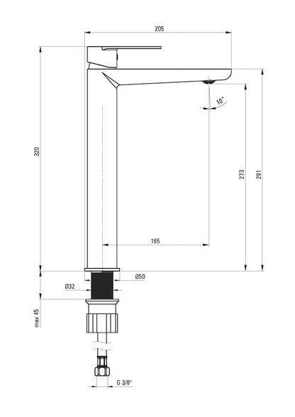 DEANTE Alpinia basin mixer ECO-Aerator 4.5 l/min // chrome // BGAE020K 