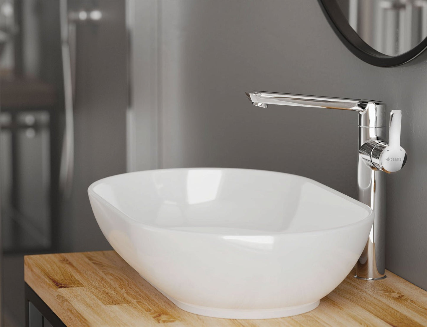 DEANTE Arnika washbasin mixer high with side lever // Chrome // BQA-020K