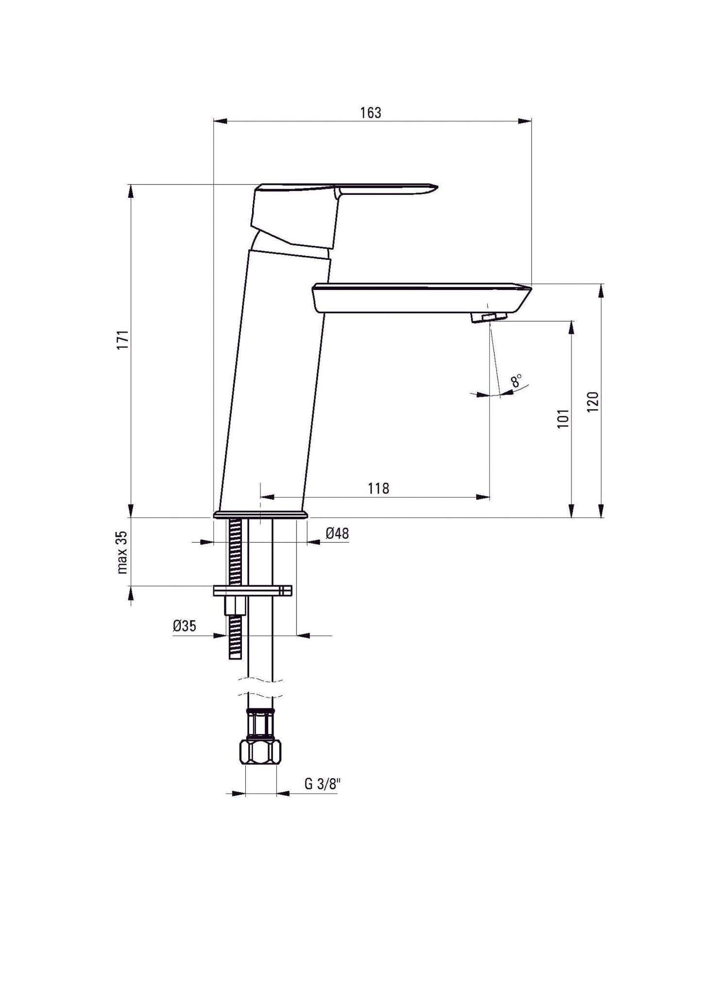 DEANTE Arnika Waschtischarmatur // Titan // BQA-D20M