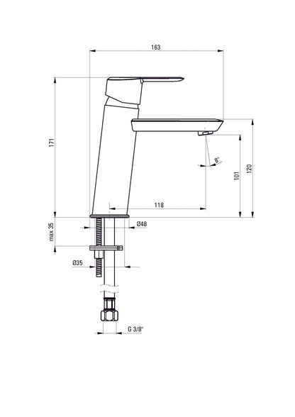 DEANTE Arnika Waschtischarmatur // Titan // BQA-D20M