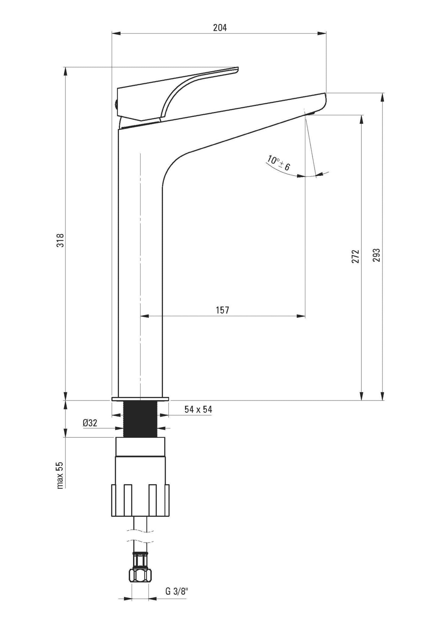 DEANTE Hiacynt high base basin mixer // Bianco // BQH-A20N 