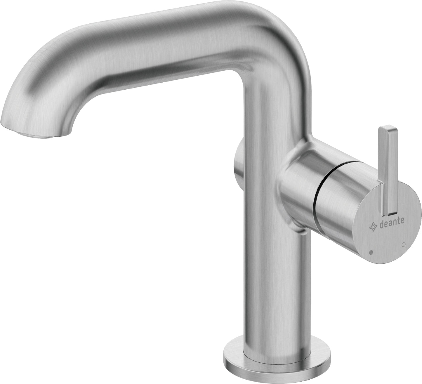 DEANTE Silia basin mixer with side lever // brushed steel // BQS-F24M