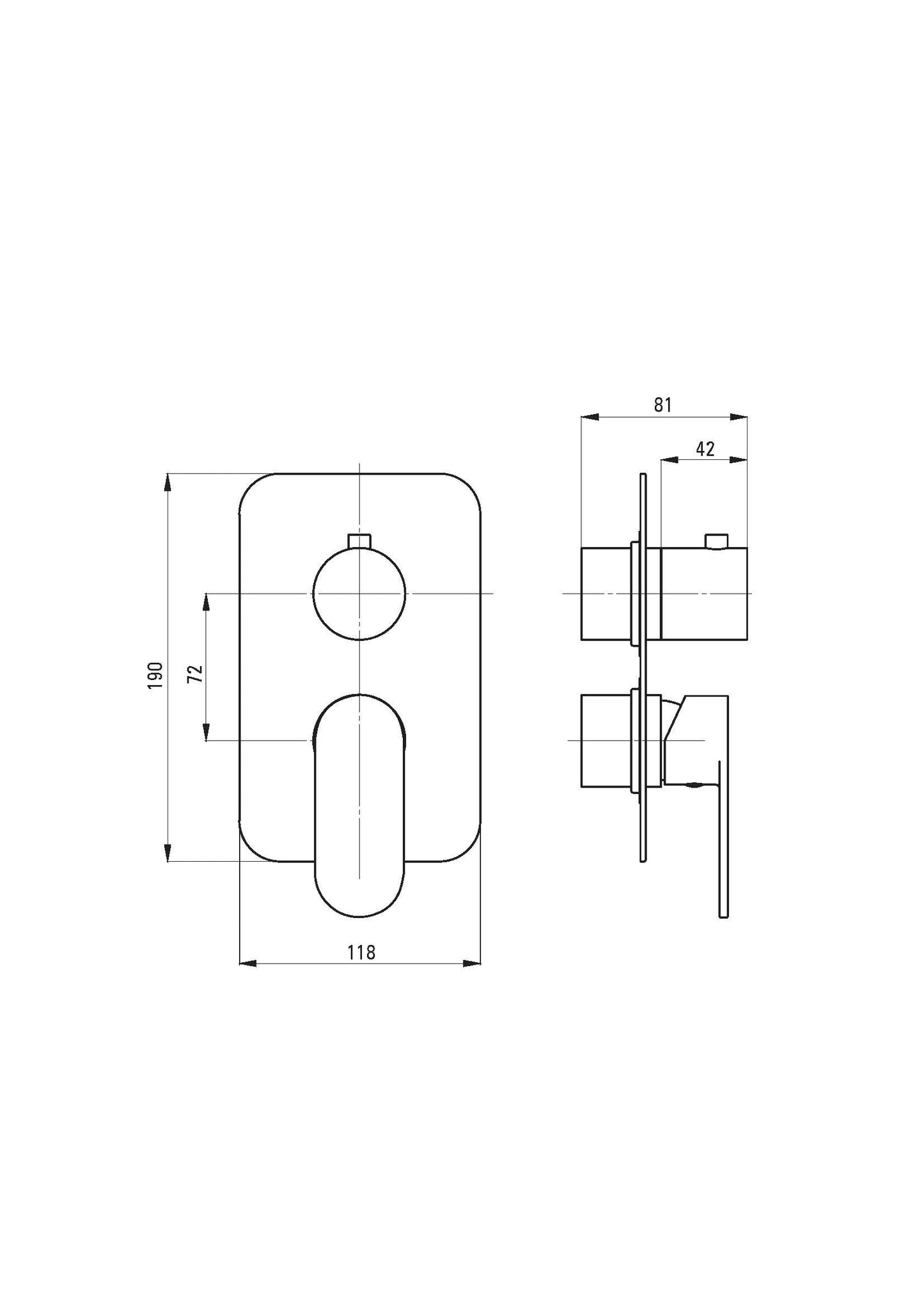 DEANTE Alpinia external component for mixing system // Chrome // BXY-0GAM 