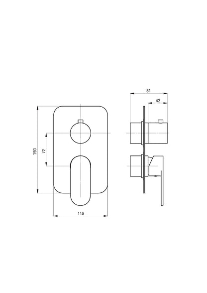 DEANTE Alpinia external component for mixing system // Chrome // BXY-0GAM 