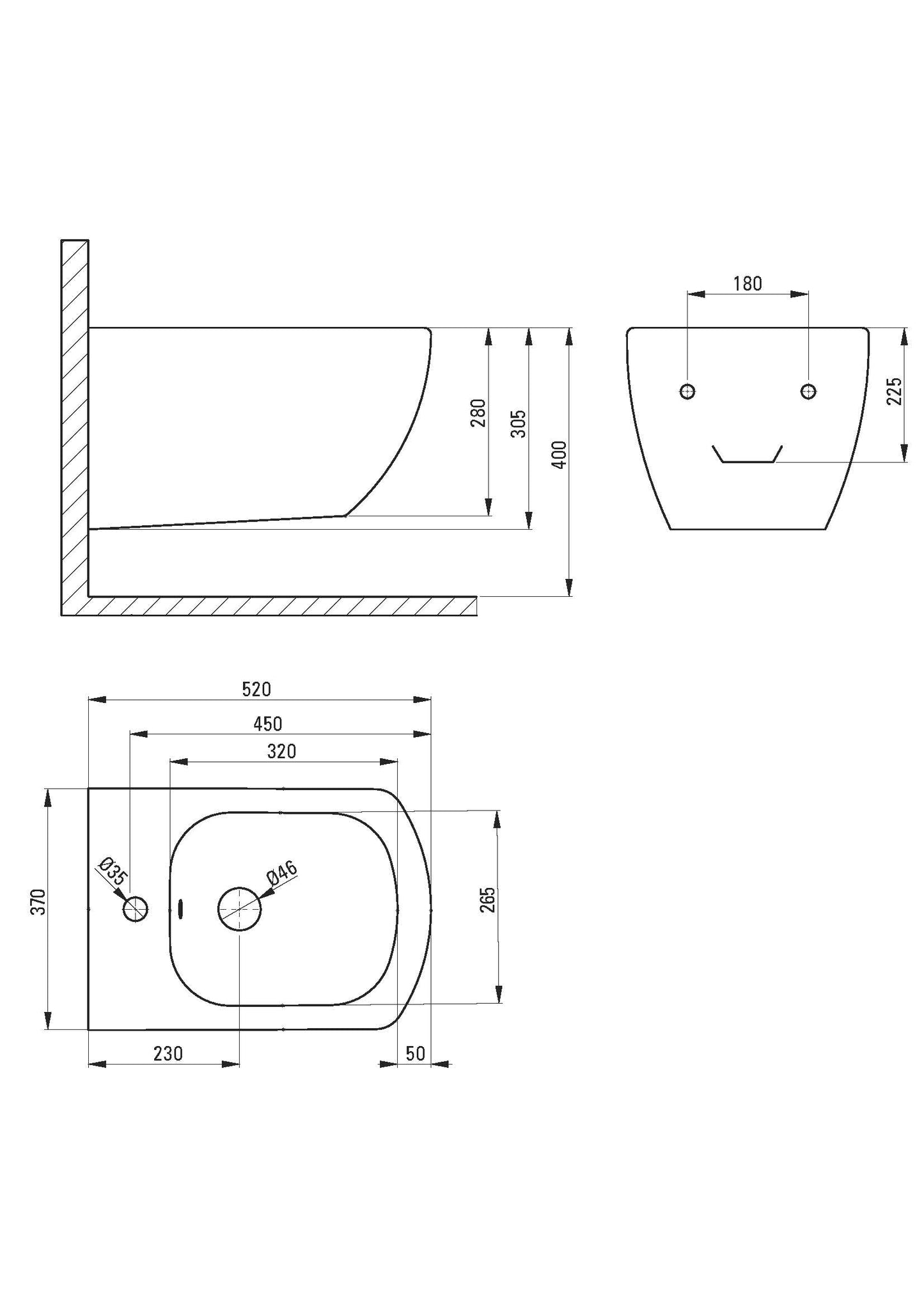 DEANTE Anemon Wandhängendes Bidet // Weiß // CDZ-6BPW