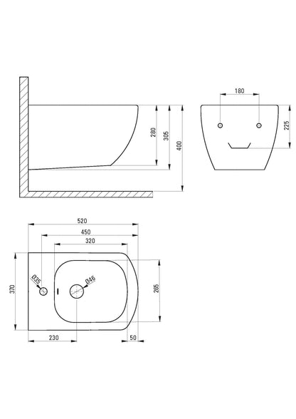 DEANTE Anemon Wandhängendes Bidet // Weiß // CDZ-6BPW