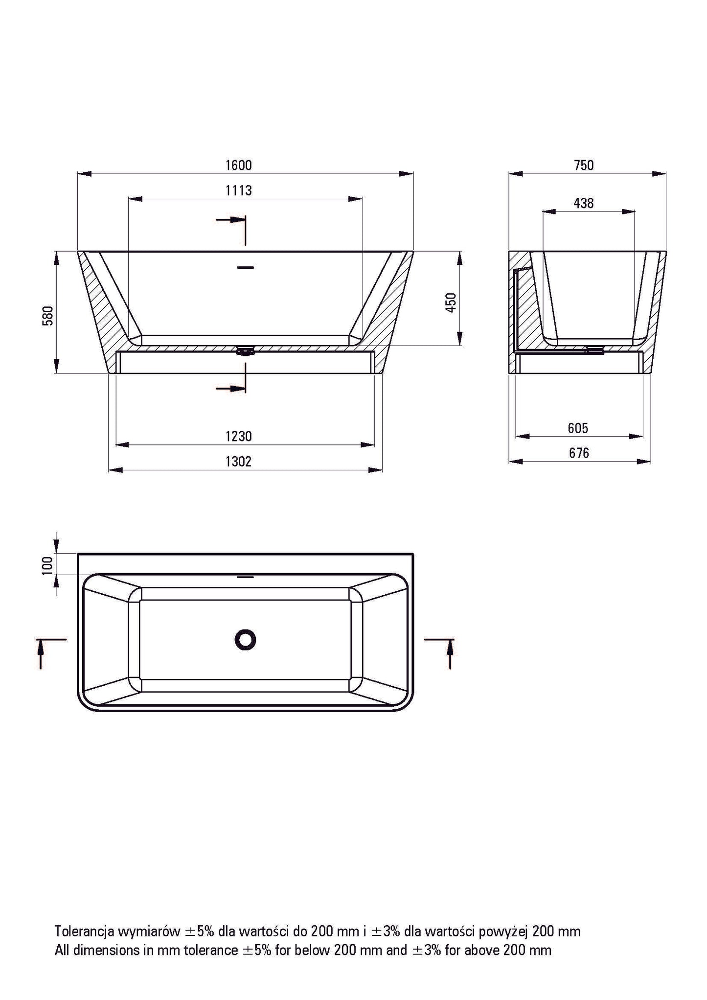 DEANTE Hiacynt Badewanne Rechteckig - 160 cm // Weiß // KDH-016W