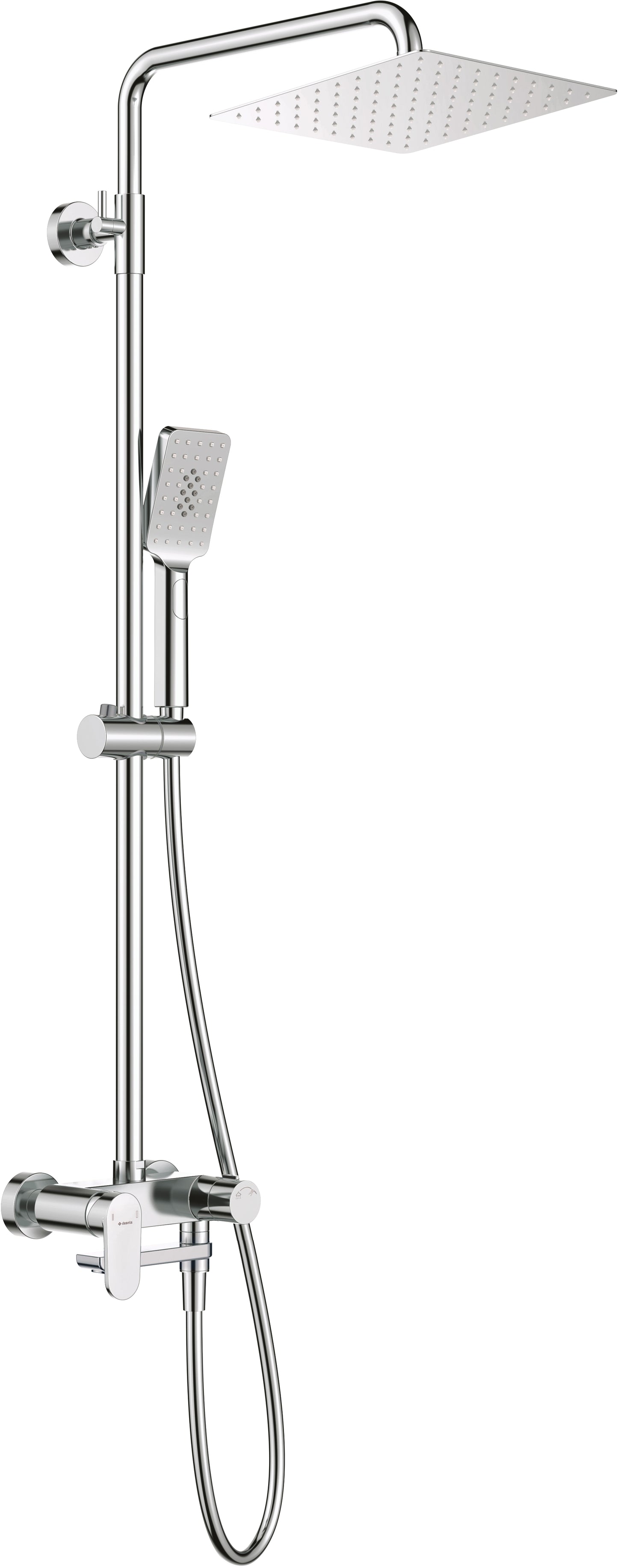 DEANTE Alpinia shower system with bathtub faucet – swivel spout // Chrome // NAC-01AM 