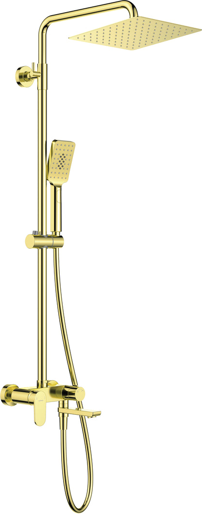 DEANTE Alpinia shower system with bathtub faucet – swivel spout // Gold // NAC-Z1AM 