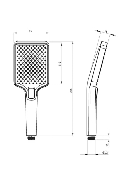 COLUMNA DE DUCHA ANEMON CON MEZCLADOR, NERO