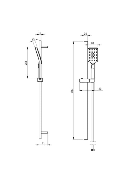 DEANTE Alpinia shower sets with bar - 3 functions // Chrome // NGA-052K 