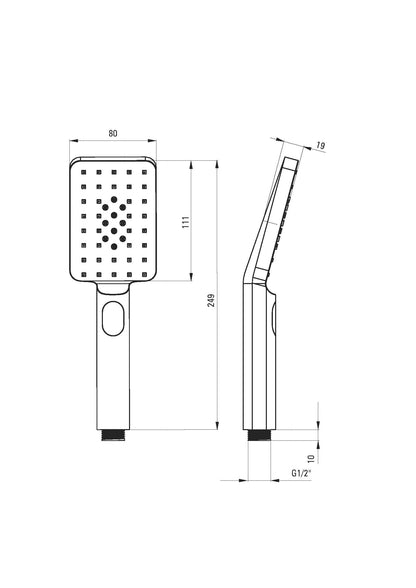 Grifo mezclador de baño independiente DEANTE Alpinia con juego de ducha // Cromo // BGA-017M 