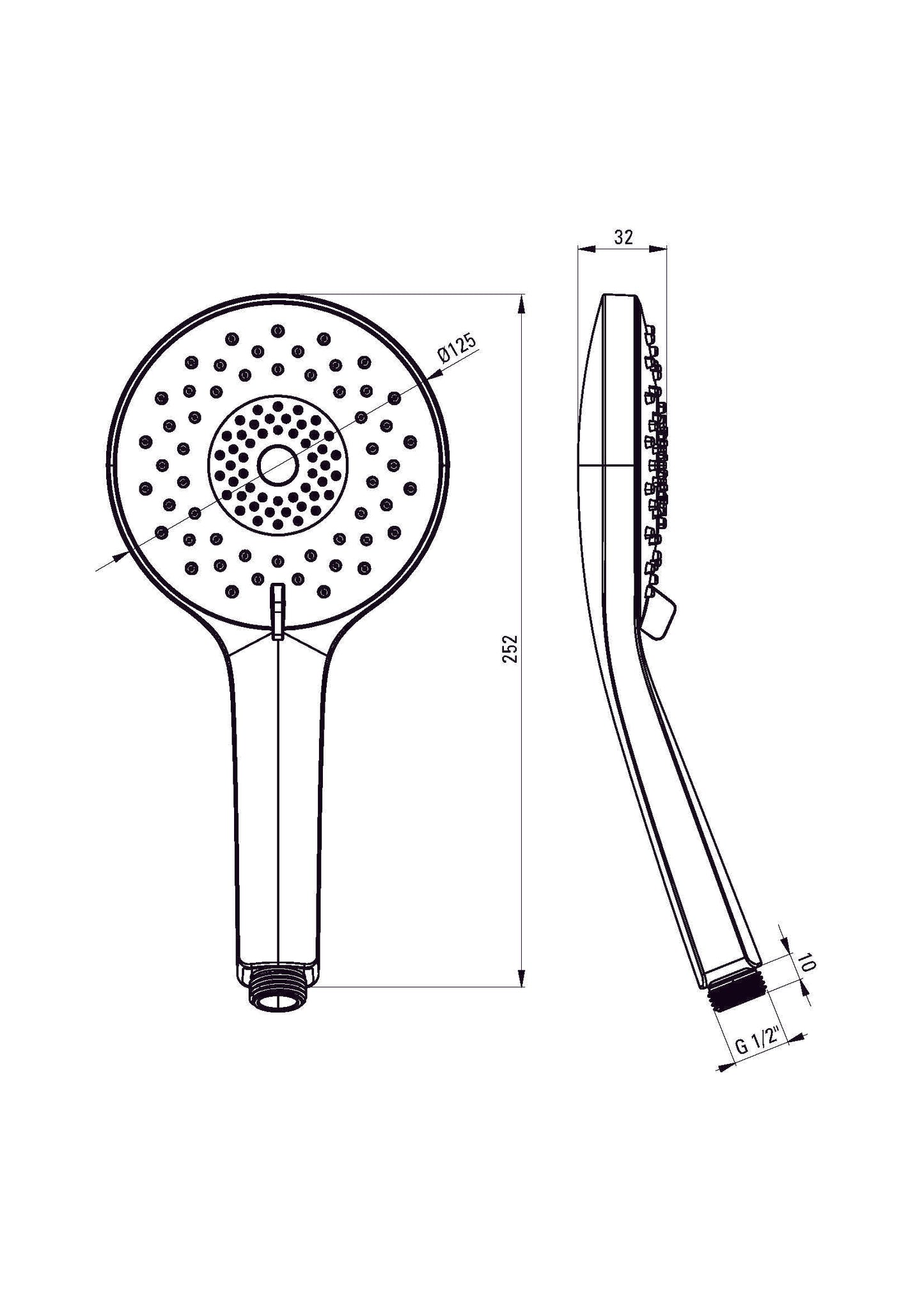 DEANTE Agawa shower hand shower - 3 functions // Chrome // NQG-051S 