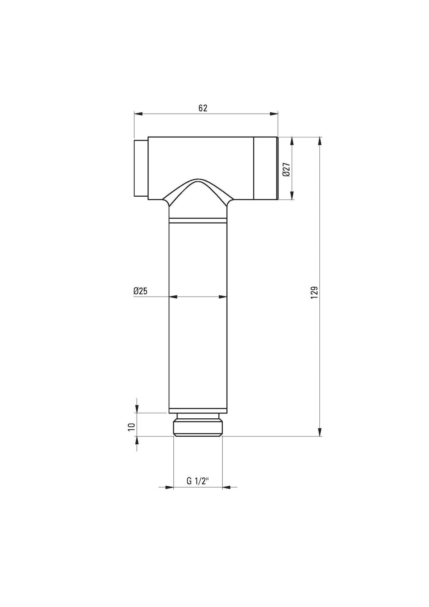 DEANTE Alpinia Bidet-Armatur mit Bidetta-Handbrause // Chrom // BGA-034M